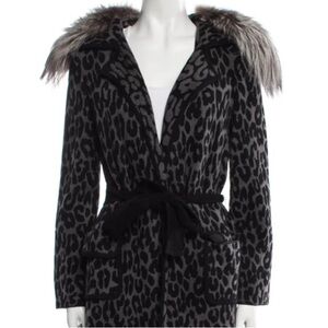 Leopard Print Real Fur Jacket